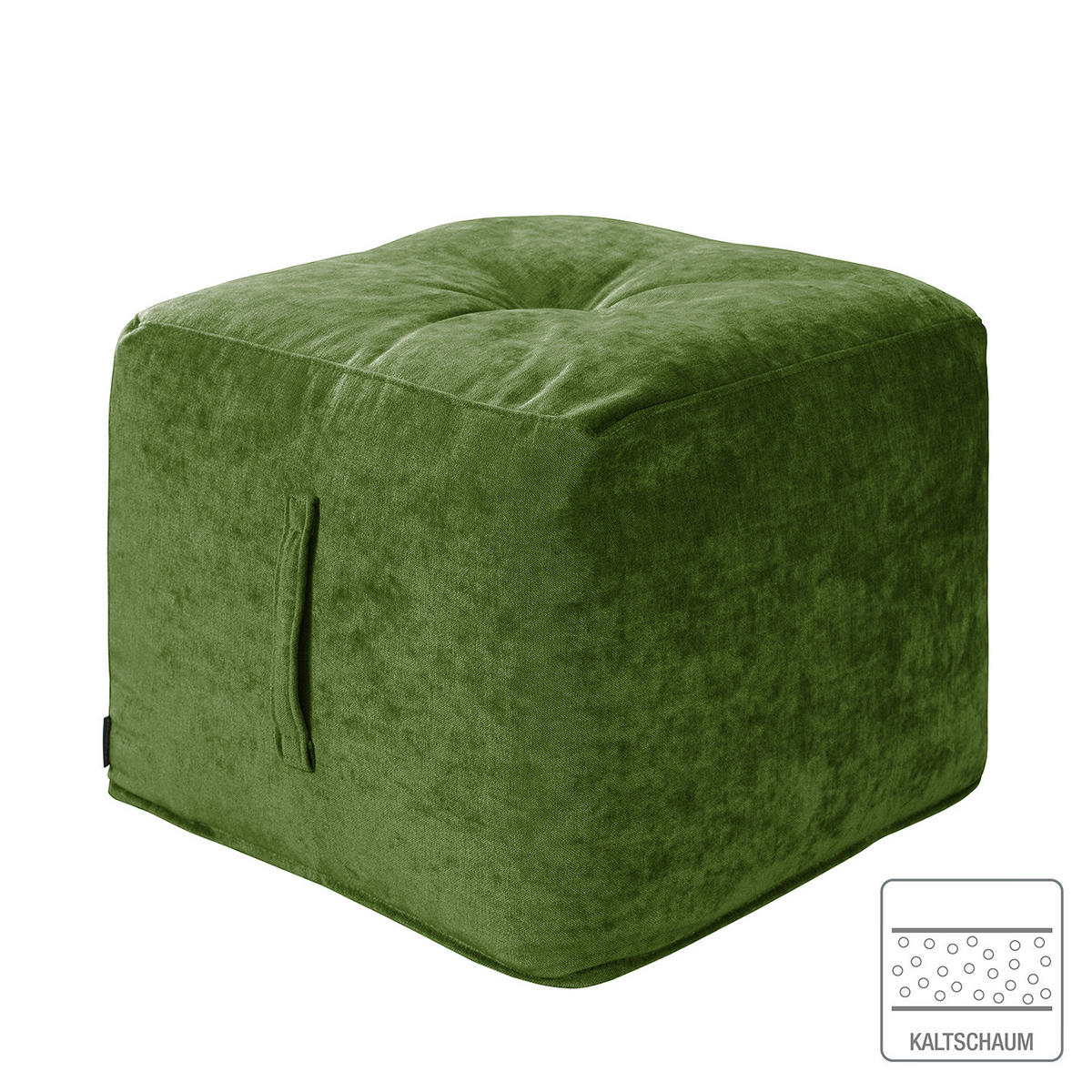 SITZWÜRFEL - Samt - Grün, Textil (47/42/47cm) - home24