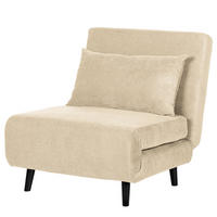 SCHLAFSESSEL - Textil / Teilmassivholz - Beige/Schwarz, Holz/Buchenholz (77/81/90cm) - home24