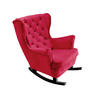 SCHAUKELSESSEL mit gepolstertem Sitz und Armlehnen, 102x81x95 cm, Rot_29837 - Rot/Schwarz, Holz/Textil (81/102/95cm) - DomoHome