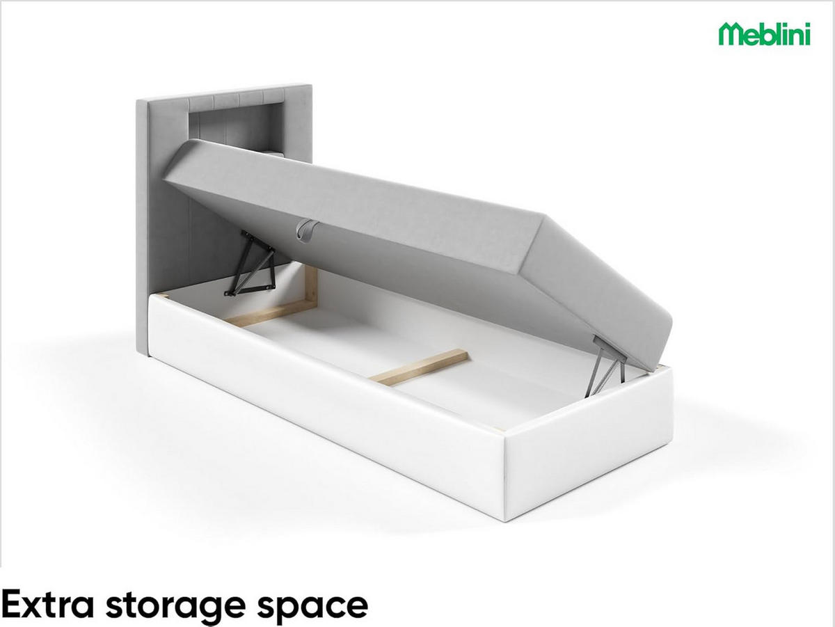 KINDERBETT GARETH 1 - Dunkelblau/Weiß, Holzwerkstoff (82/212cm) - Meblini
