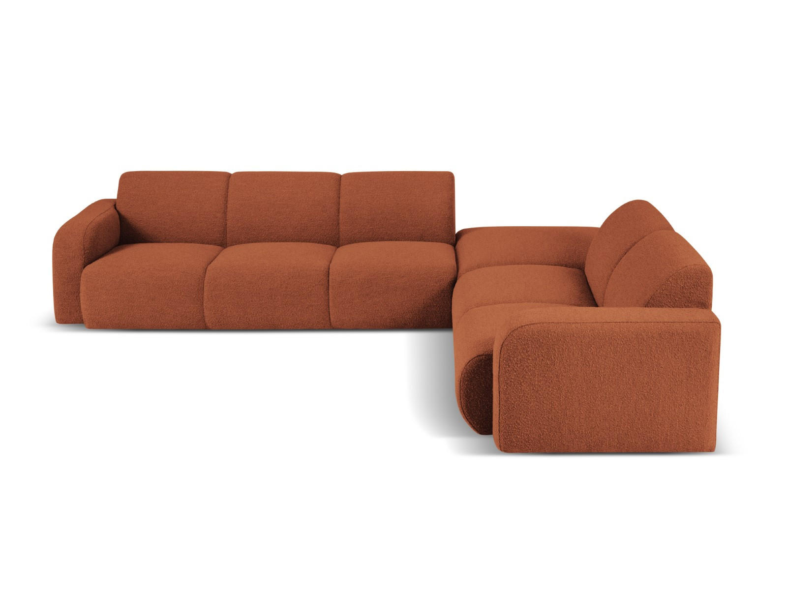 ECKSOFA rechts Molino aus Boucle braun 6 Sitzplätze - Braun, Textil (250/315cm) - Micadoni