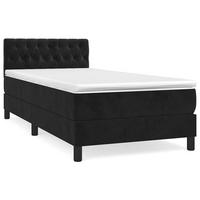 BOXSPRINGBETT 100/200 Cm Schwarz Samt - Schwarz, Textil (100/203cm) - vidaXL