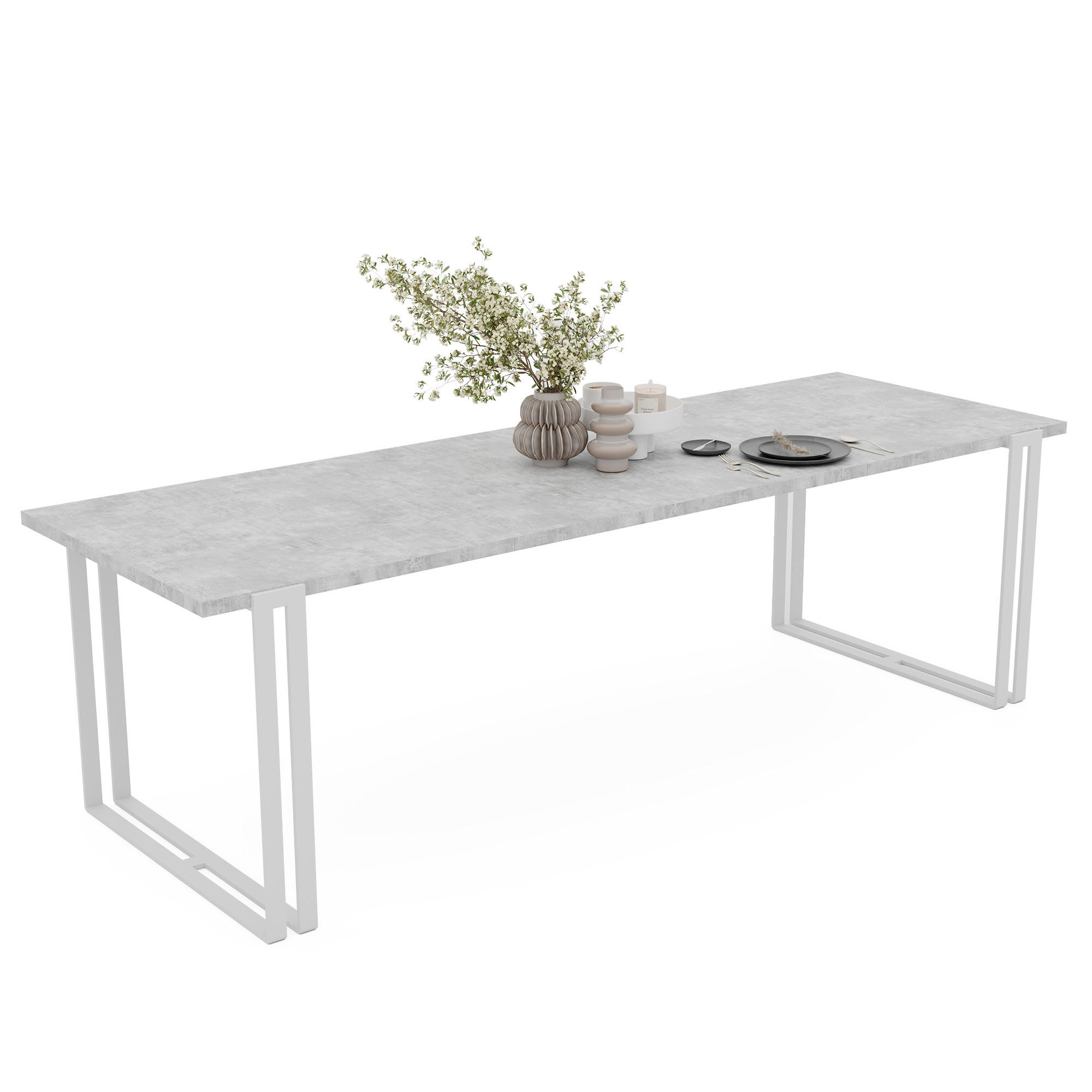 TISCH ausziehbar aus MDF, Grau - Weiß/Grau, Holzwerkstoff (140/80/76cm) - Idohome