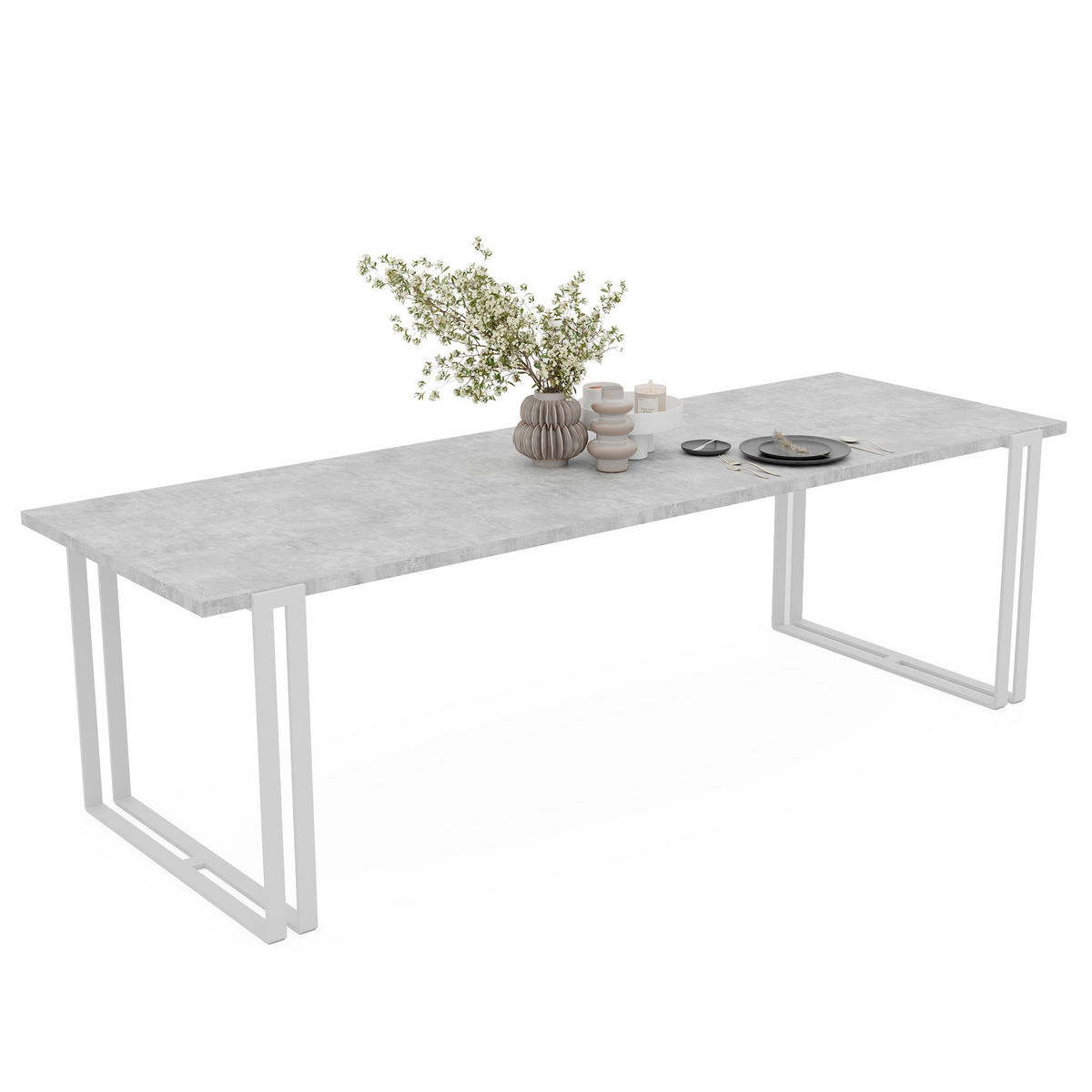 TISCH ausziehbar aus MDF, Grau - Weiß/Grau, Holzwerkstoff (120/80/76cm) - Idohome