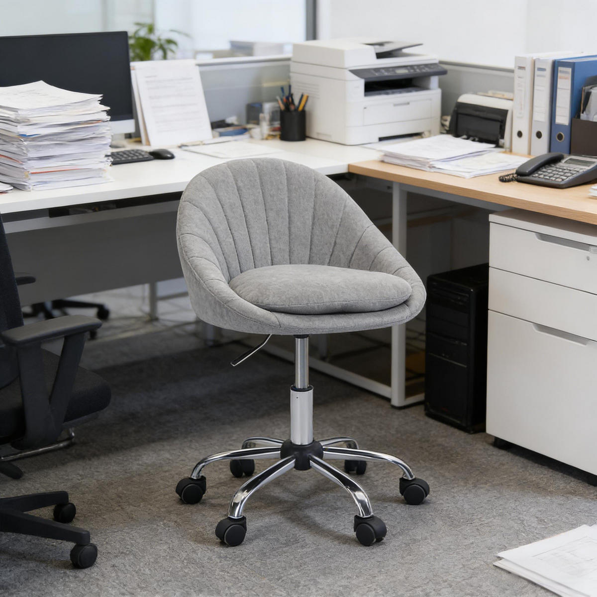 BÜROSTUHL Grau 52/52/82 cm - Grau, Metall (47.5/82/52cm) - PANGIVO