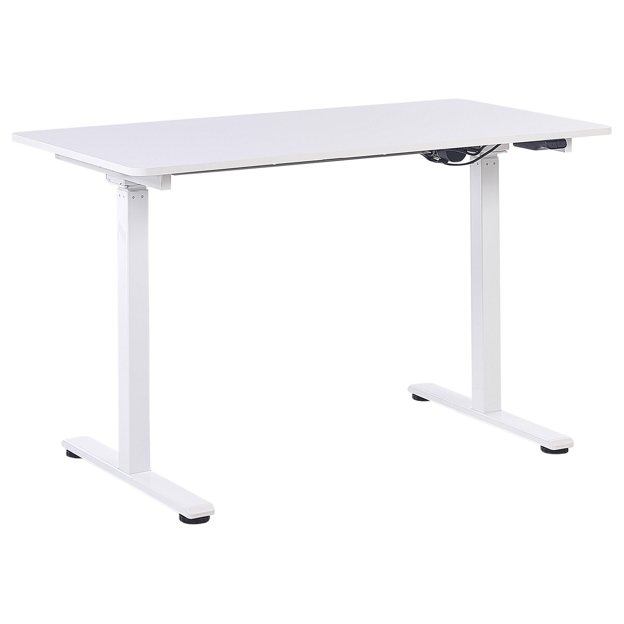 SCHREIBTISCH weiß 120/60/72-122 cm Grifton - Weiß, Holzwerkstoff (60/120/72cm) - Beliani