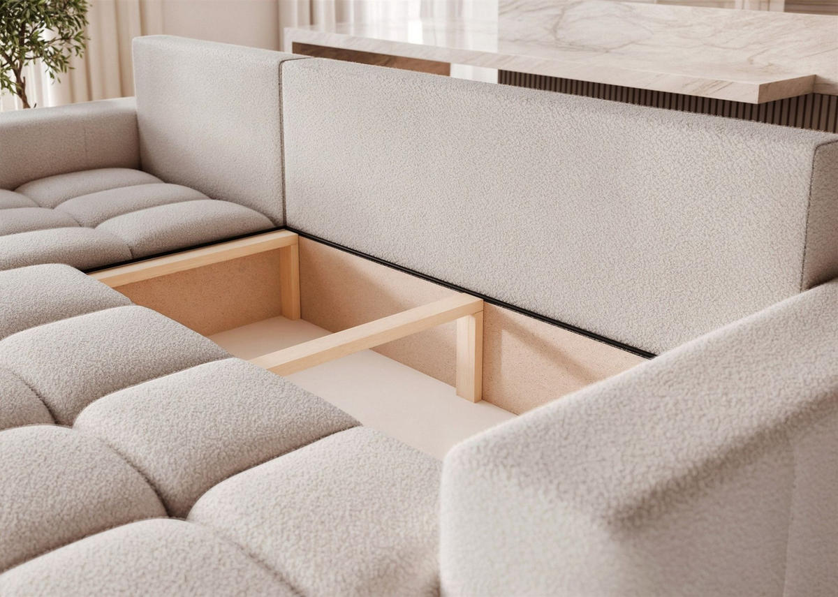 ECKSOFA Anabel Mit Schlaffunktion - Hellgrau, Holzwerkstoff/Textil (248/145cm) - Fun Möbel