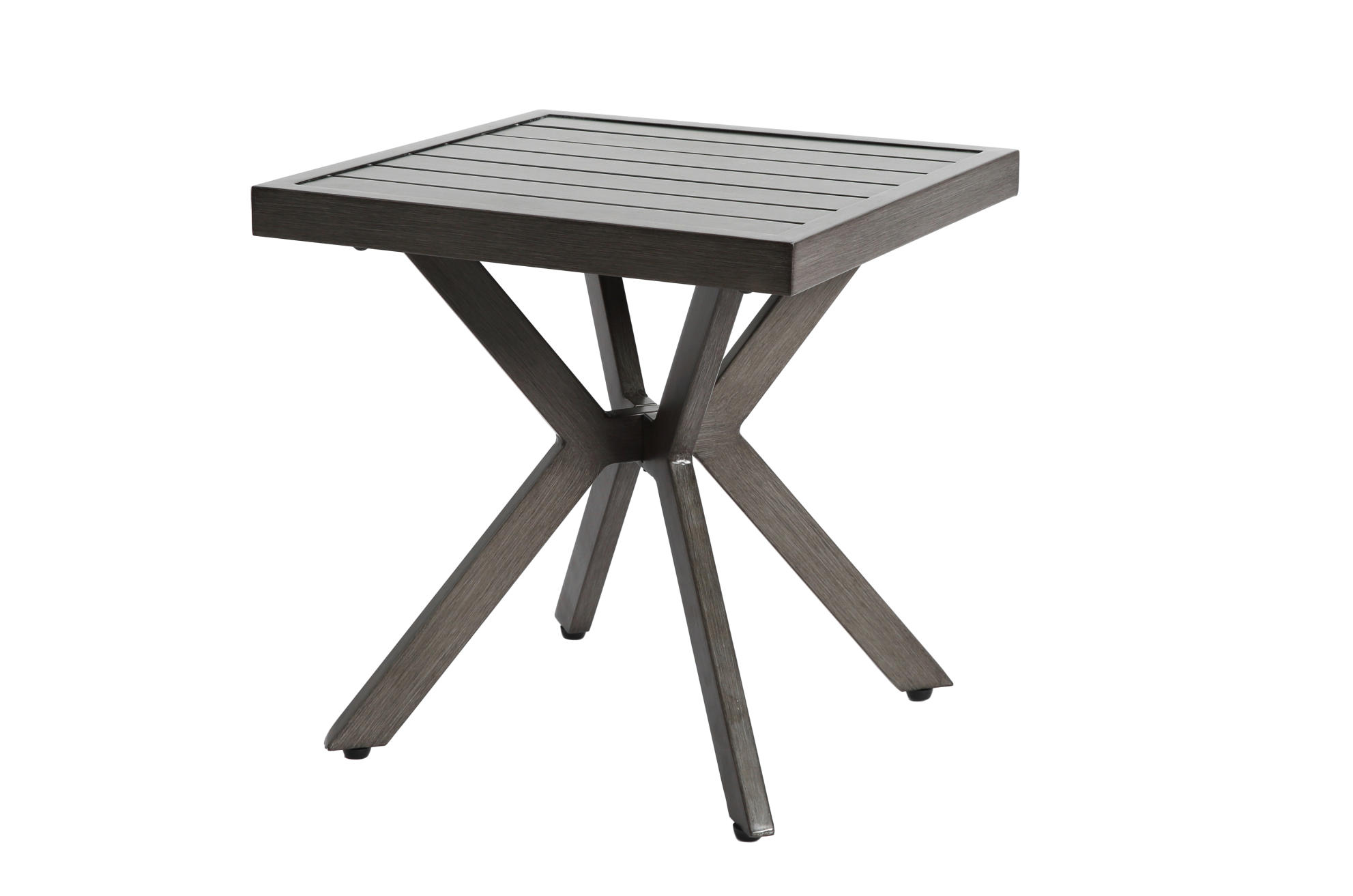 BEISTELLTISCH aus Aluminium 45x45x47 cm Dunkelgrau wetterfest, rostbeständig und pflegeleicht - Dunkelgrau, Metall (45/45/47cm) - Modfu