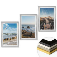 WANDBILDER 3er Set - 40x60 cm Silberner Rahmen - Strandwellen, Himmelsbrücke, Spaziergang - Silberfarben, Kunststoff (40/60cm) - ArtPrintCave
