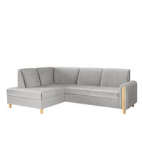 ECKSOFA Grau FLORA Hydrophobe Amon Stoff Links - Grau, Textil (236/172cm) - Sepro Meble