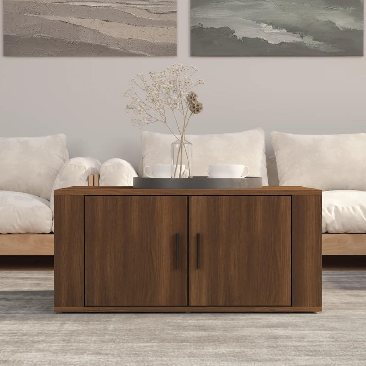 COUCHTISCH Braun Eichen-Optik 80x50x36 cm Holzwerkstoff - Braun, Holzwerkstoff (80/50/36cm) - furnicato