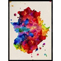 POSTER Europa A4 Schwarzer Rahmen - Schwarz, Papier (29.7/5/21cm) - Nacnic