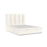 POLSTERBETT Orta mit Stauraum 160/200 cm Creme im Alta Stoff - Creme/Schwarz, Holz/Holzwerkstoff (160/200cm) - AltaBeds