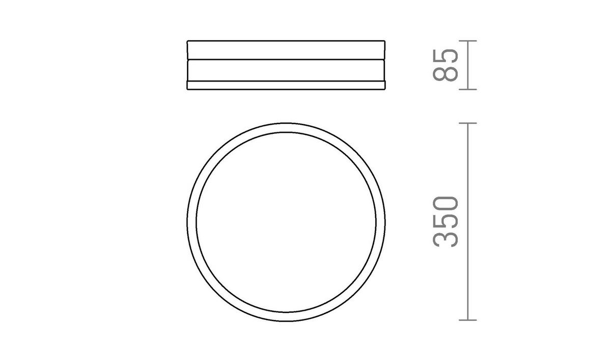 DECKENLEUCHTE CIRA LED 35 Opalglas 24 W IP44 - Chromfarben, Glas (35/35/85cm) - Rendl