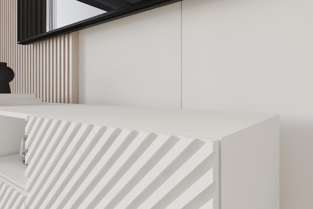 LOWBOARD ZENO-S 140x50x41 cm - Weiß - Schwarz/Weiß, Holzwerkstoff (140/50/41cm) - ALTDECOR