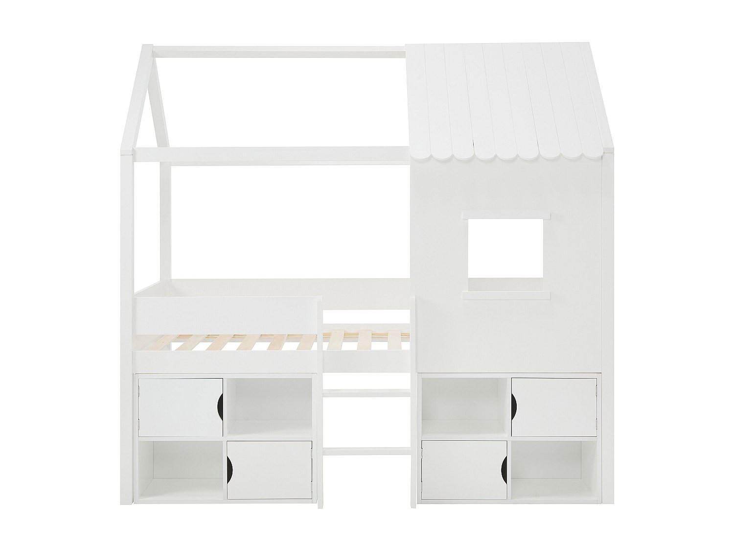 HAUSBETT - 1 Person - holz - weiß Valeskia - Weiß, Holz (90/190cm) - Vente-Unique
