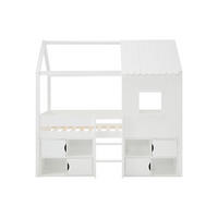 HAUSBETT - 1 Person - holz - weiß Valeskia - Weiß, Holz (90/190cm) - Vente-Unique