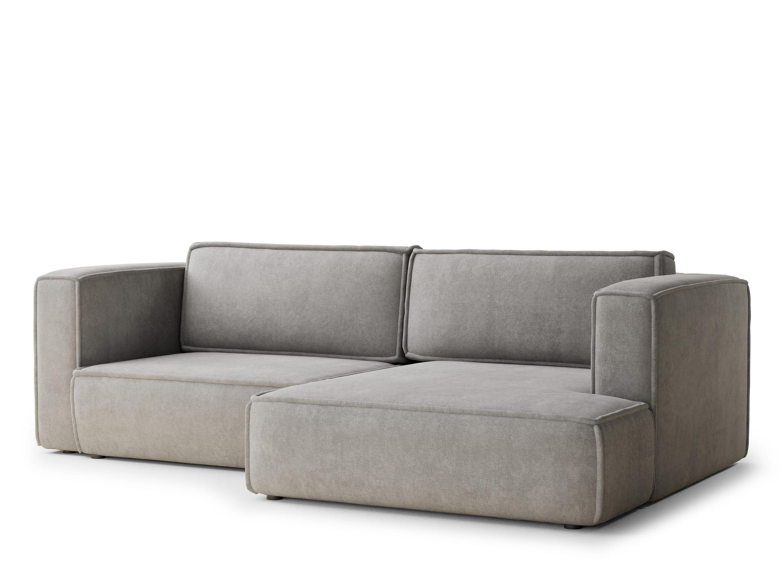 ECKSOFA MIT SCHLAFFUNKTION Velto Beige grau Webstoff - Greige/Schwarz, Holz/Holzwerkstoff (250/152cm) - Maison de Reve