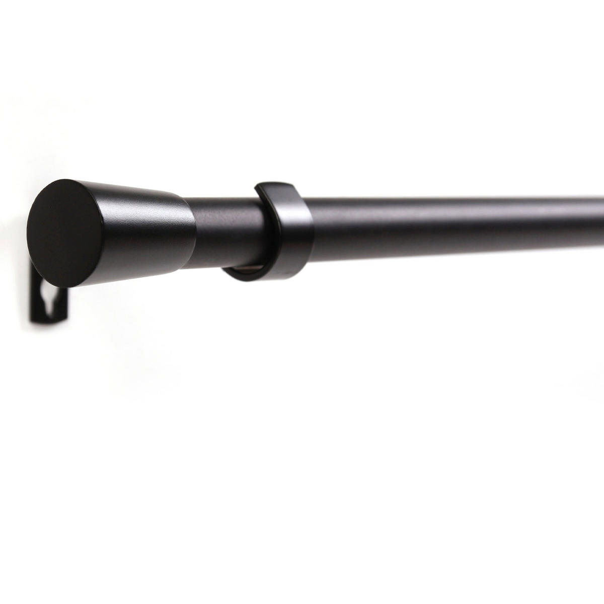 GARDINENSTANGE 1-lauf Kegel - Schwarz, Metall (140cm) - Deco-Raum