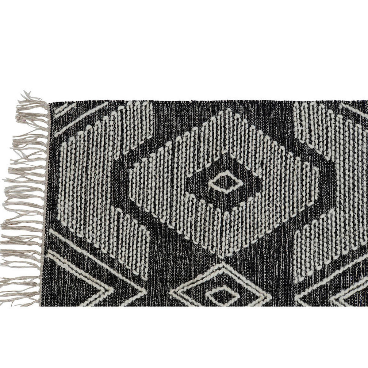 TEPPICH Weiß Schwarz Baumwolle (160 x 230 x 1 cm) - Multicolor, Naturmaterialien (160/230cm) - DKD Home Decor
