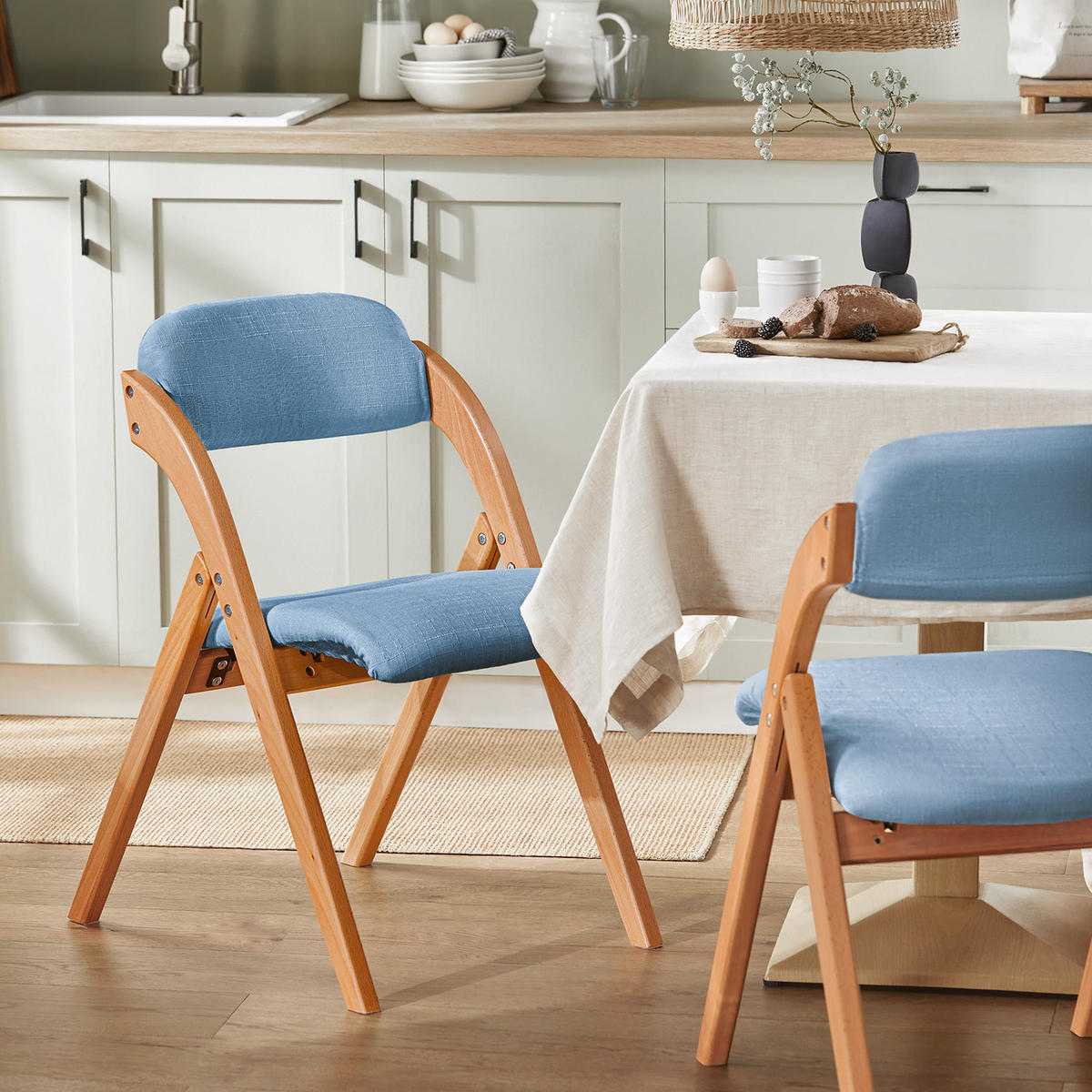 KLAPPSTUHL Blau - Blau, Holz (47/93/8cm) - SoBuy