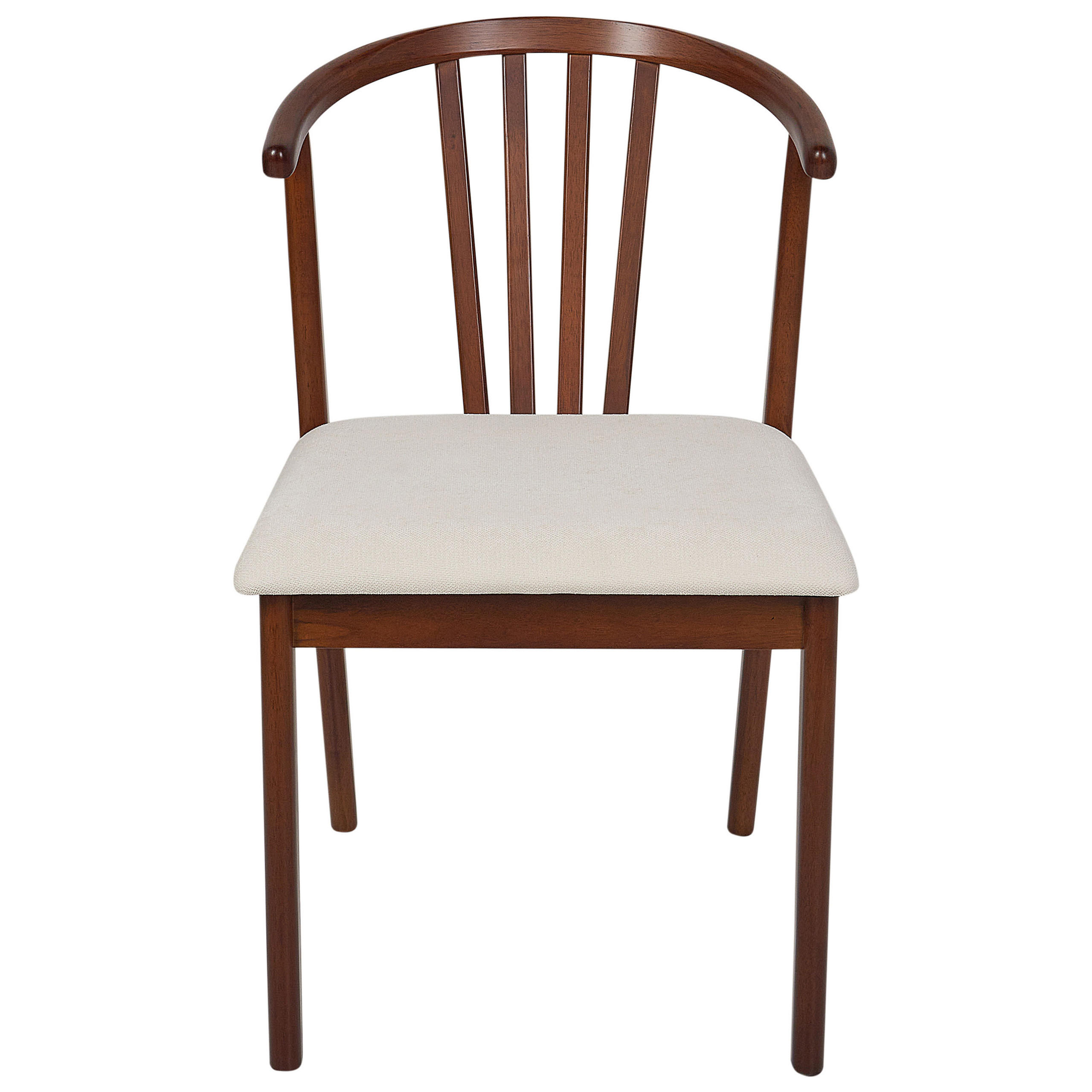 ESSZIMMERSTUHL 2er-Set Dunkler Holzfarbton Craig - Dunkelbraun/Beige, Holz (50/80/57cm) - Beliani
