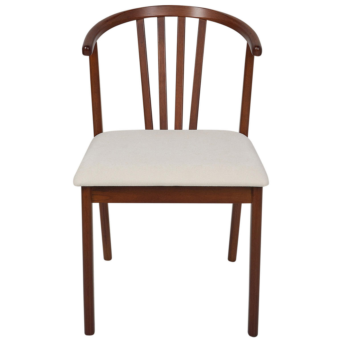ESSZIMMERSTUHL 2er-Set Dunkler Holzfarbton Craig - Dunkelbraun/Beige, Holz (50/80/57cm) - Beliani