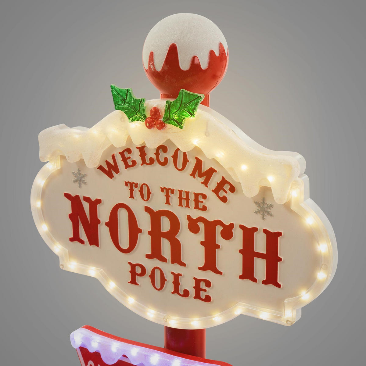 LED WEIHNACHTSDEKO Wegweiser 95 cm - Rot, Kunststoff (29.5/95/29.5cm) - ECD-Germany