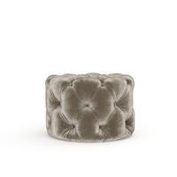 POUF Cosimo Beige Chenille - Beige/Schwarz, Holz/Holzwerkstoff (60/40/60cm) - Maison de Reve