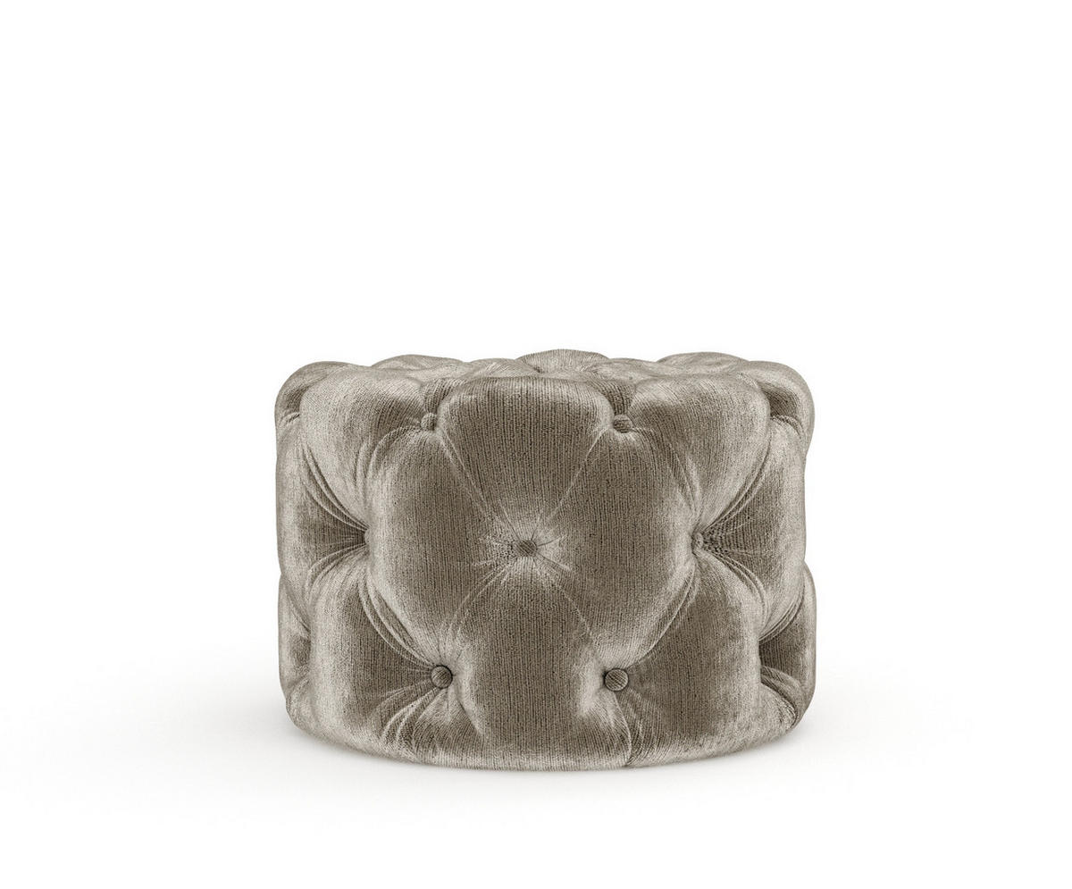 POUF Cosimo Beige Chenille - Beige/Schwarz, Holz/Holzwerkstoff (60/40/60cm) - Maison de Reve