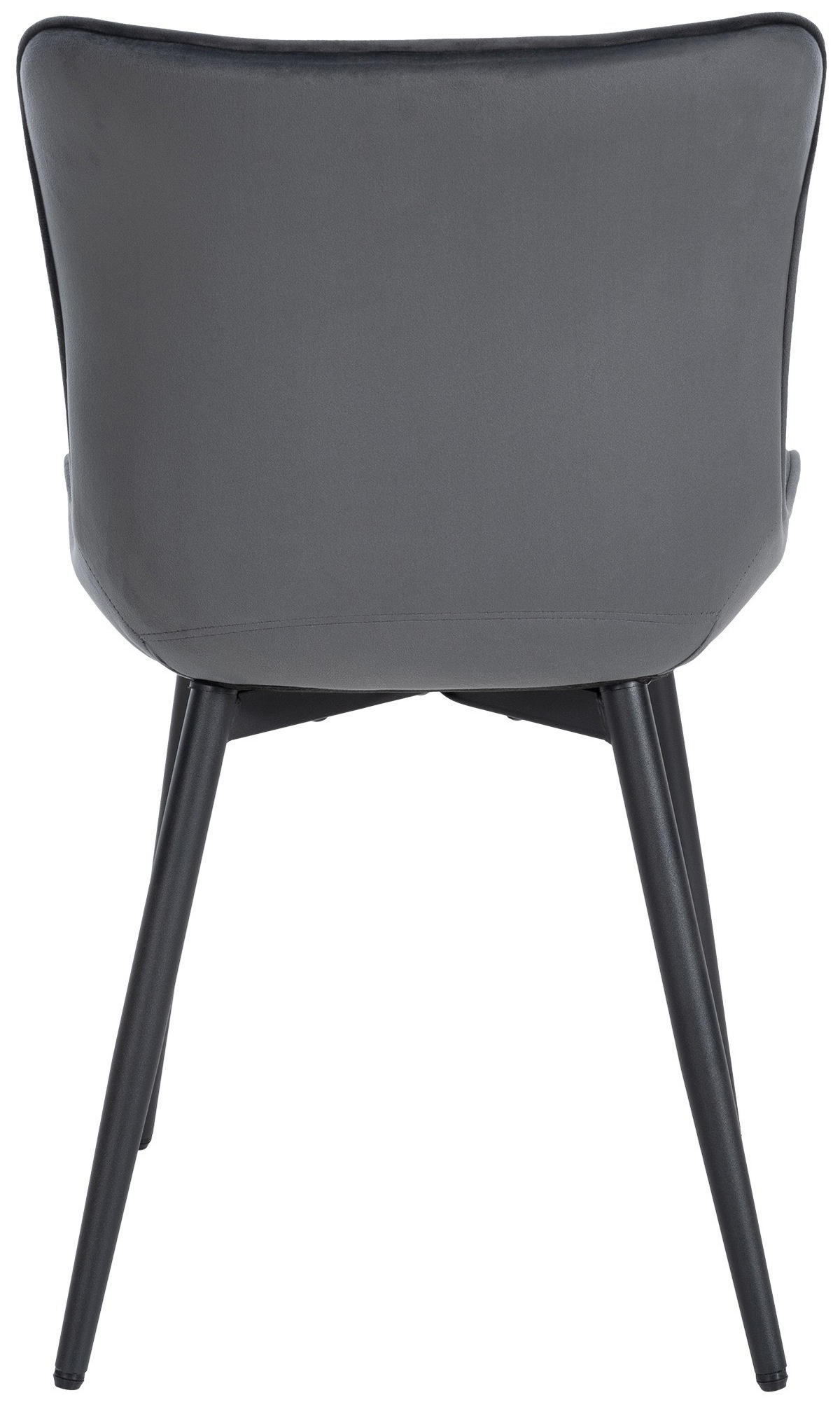 STUHL Samt dunkelgrau - Dunkelgrau/Schwarz, Textil/Metall (50/81/61cm) - CLP