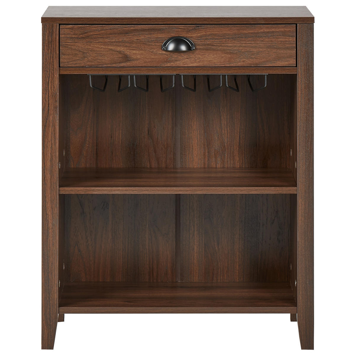 SIDEBOARD Tmavě hnědý Walkerston - hnědá, kompozitní dřevo (66/80/30cm) - Beliani