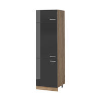 DULAP ÎNALT R-Line, Antracit lucios ridicat/Stejar auriu, 60 cm - stejar miere/negru cu luciu intens, compozit lemnos (60/206.8/57.2cm) - Vicco