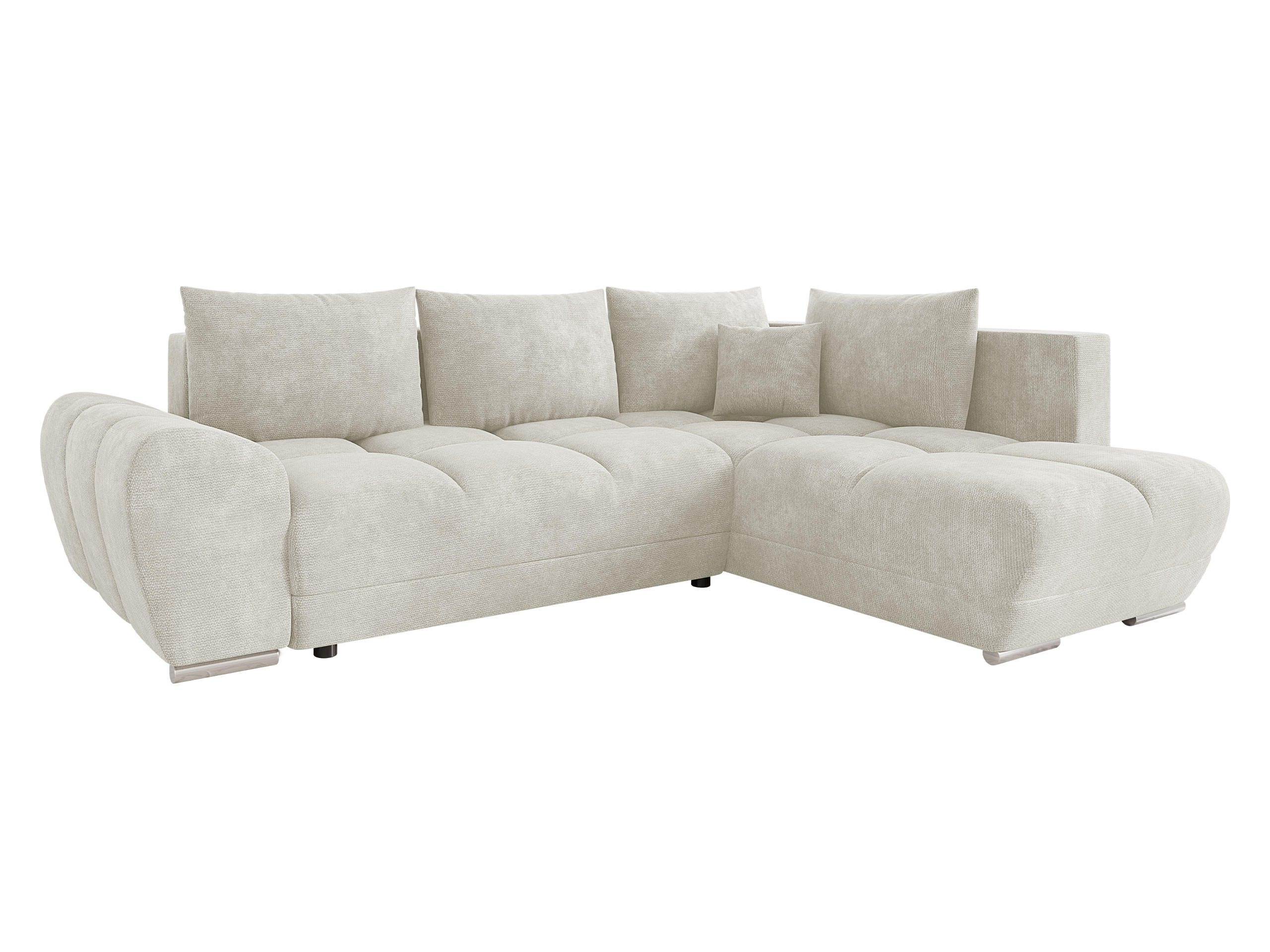 ECKSOFA Forest, Seite: Rechts - Sandfarben/Schwarz, Holz/Kunststoff (290/183cm) - MIRJAN24