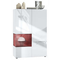 VITRINE Morena Einsatz in Bordeaux Hochglanz - Bordeaux, Holzwerkstoff (91.5/136.5/37cm) - Vladon