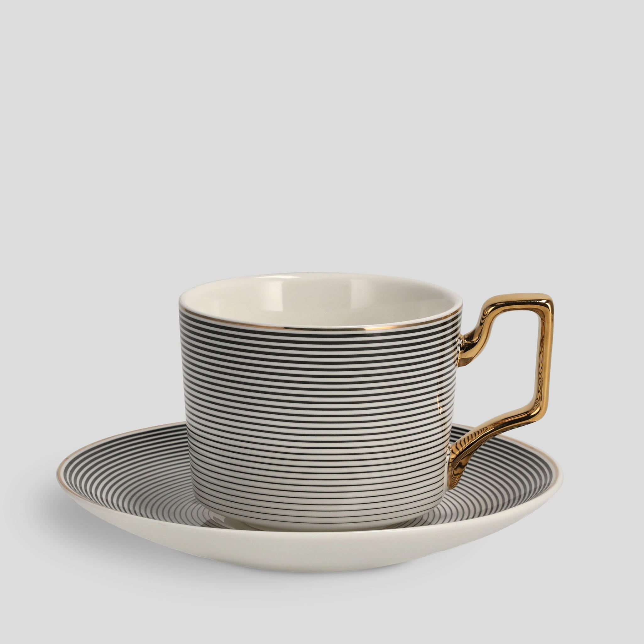 TASSE MIT UNTERTASSE Astar - Schwarz, Keramik (0.24L) - home&you