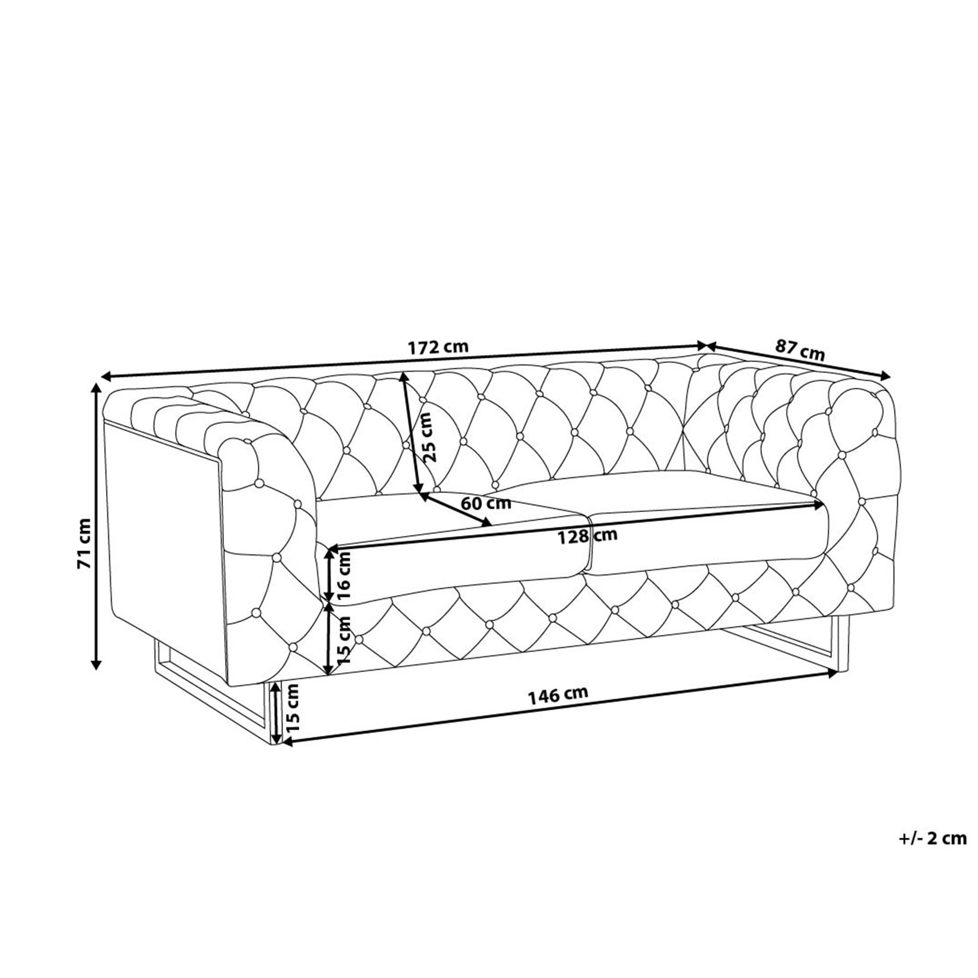 Thumbnail - Beliani 2-Sitzer-Sofa, Hellgrau, Textil, 172x71x87 cm, Wohnzimmer, Sofas & Couches, Sofas, 2-Sitzer Sofas