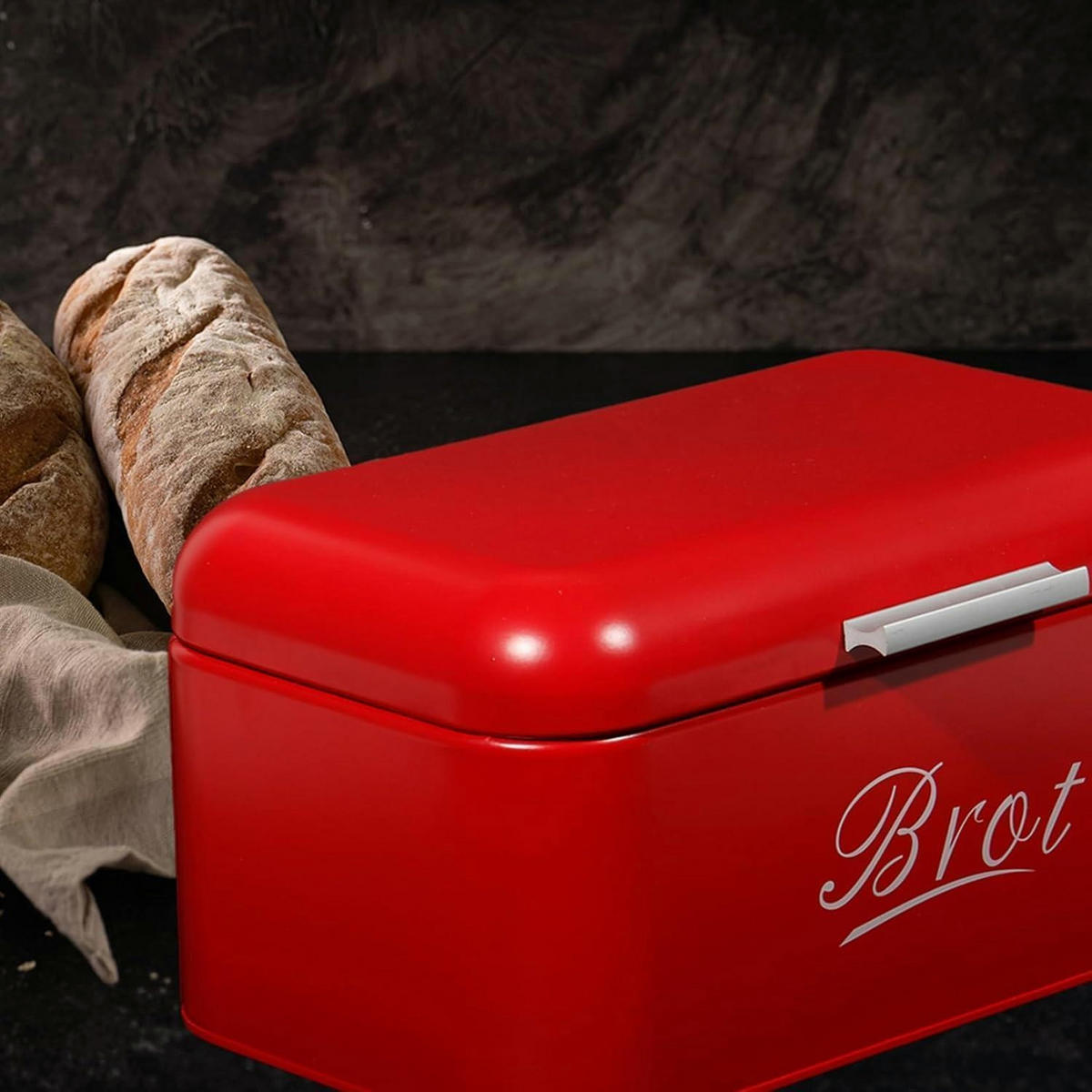 BROTKASTEN Rot 31cm - Rot, Metall (19/16/31cm)