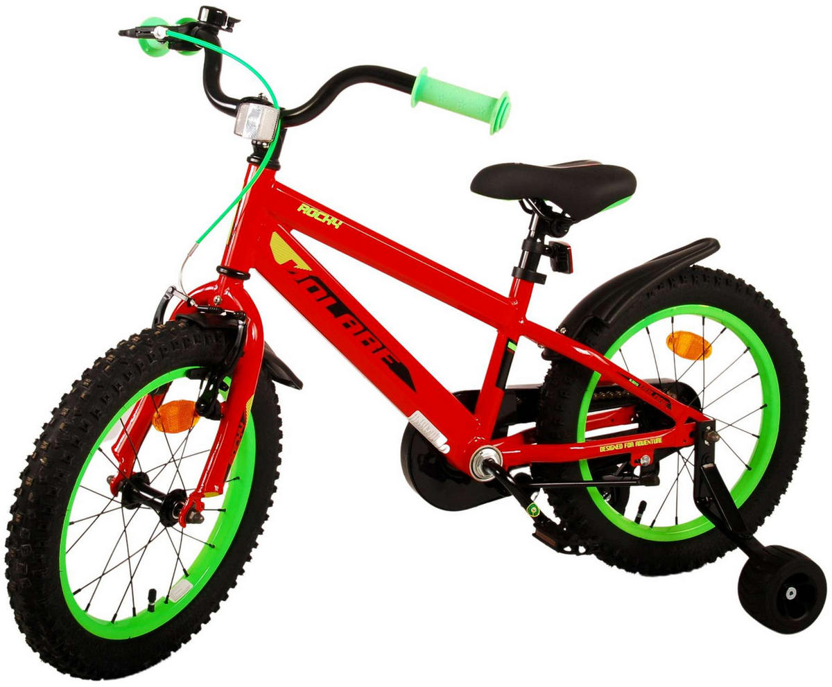 KINDERFAHRRAD Rocky - Jungen - 16 Zoll - Rücktritt + Handbremse - Rot - Rot, Metall (53cm) - TPFSports