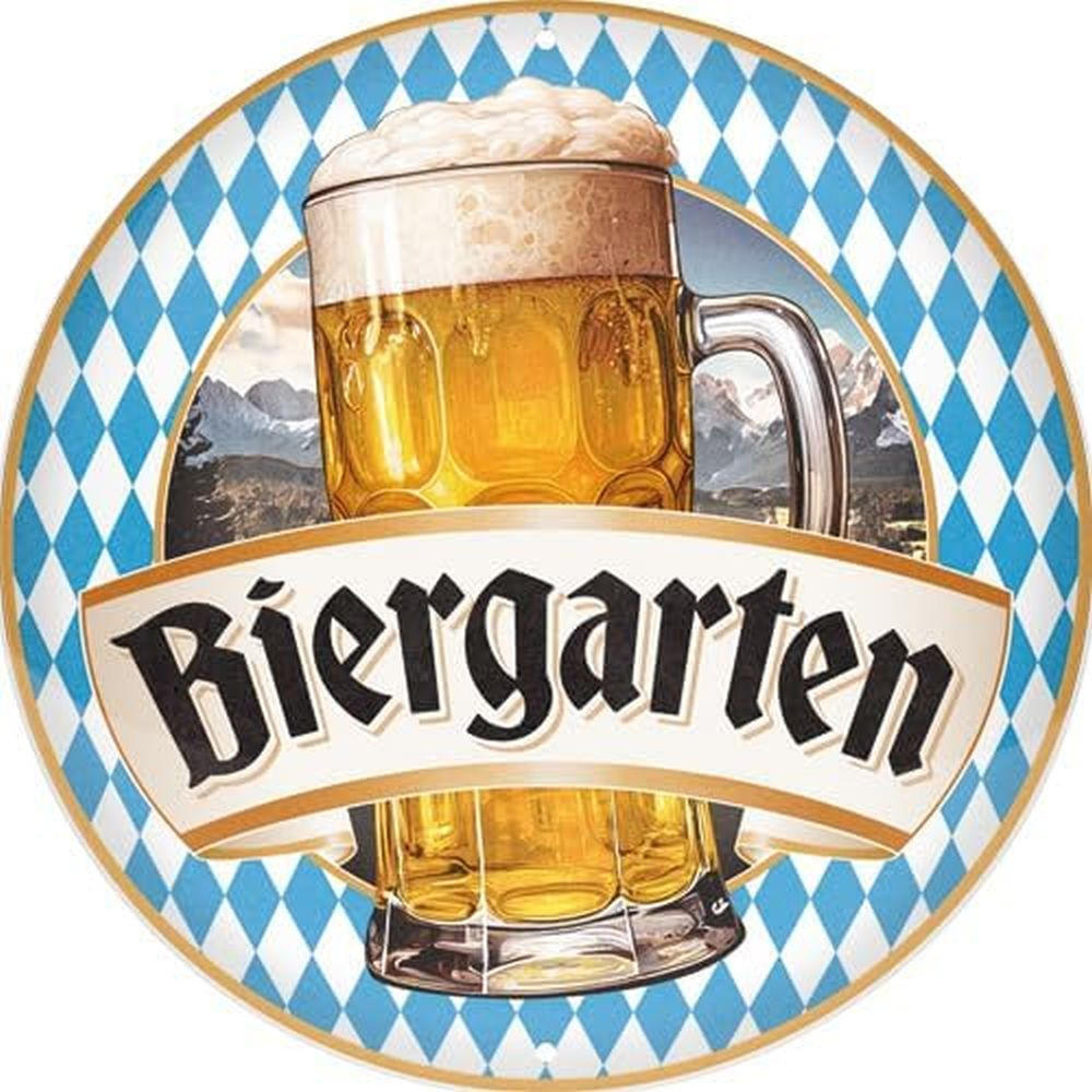 BLECHSCHILD 35 cm Rund Biergarten - Multicolor, Metall (35/35/0.2cm) - Nostalgic-Art