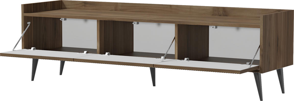TV-LOWBOARD Arysa in Braun Walnuss Holzoptik 150/45/41 cm - Dunkelbraun/Walnussfarben, Holzwerkstoff/Metall (150/45/41cm) - WFL GROUP