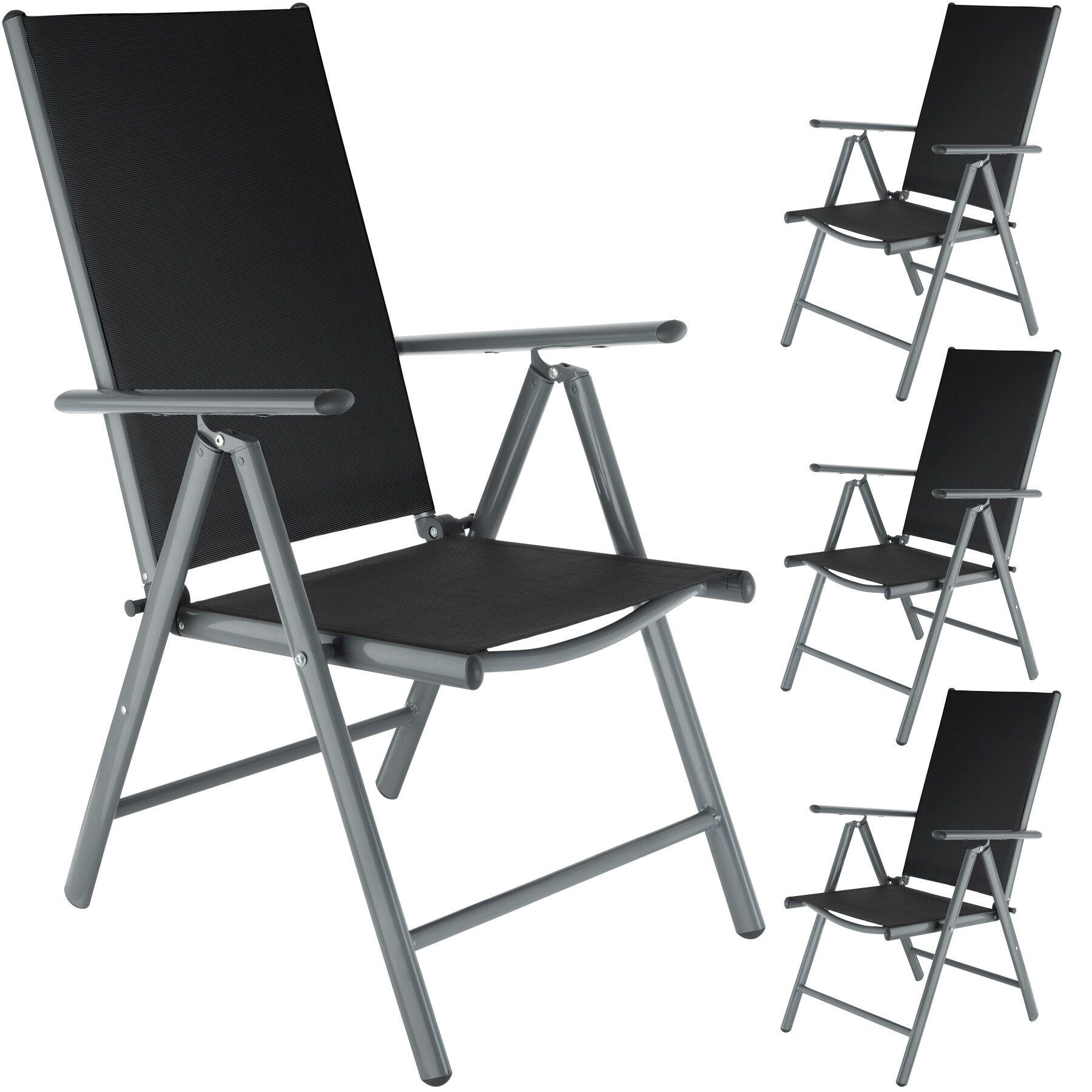 GARTENSTUHL 4er Set Marilena, 67 x 56 x 105 cm,anthrazit - Anthrazit, Metall (56/105/67cm) - tectake