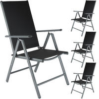 GARTENSTUHL 4er Set Marilena, 67 x 56 x 105 cm,anthrazit - Anthrazit, Metall (56/105/67cm) - tectake