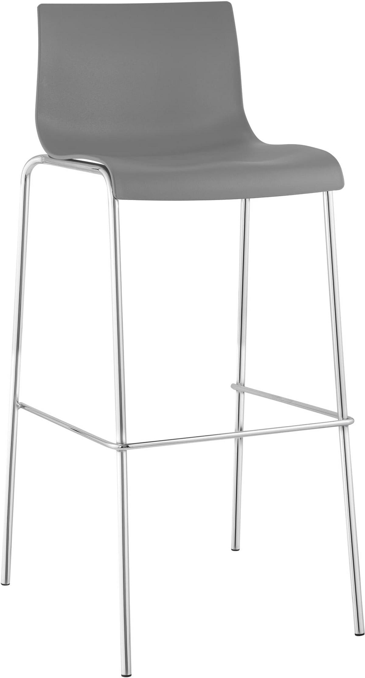 BARHOCKER Kunststoff Grau - Chromfarben/Grau, Kunststoff/Metall (43/100/48cm) - CLP