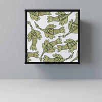 SIDEBOARD SEEDLING SONGBIRD, Schwarz, 57,5x42x57,5 cm, Ohne Füße - Multicolor/Schwarz, Holzwerkstoff (57.5/57.5/42cm) - SpaceRebels