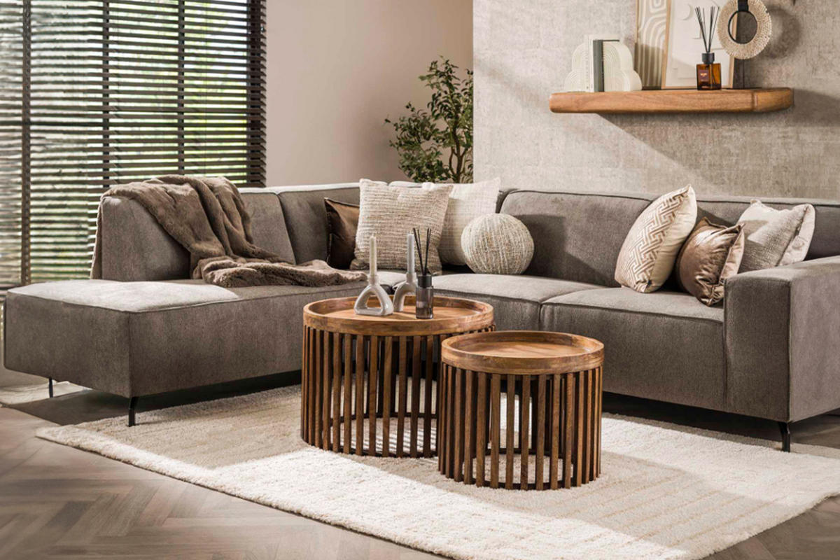 COUCHTISCH-SET LANI Braun Mango - Braun, Mangoholz/Holz (65/65/40cm) - KAWOLA