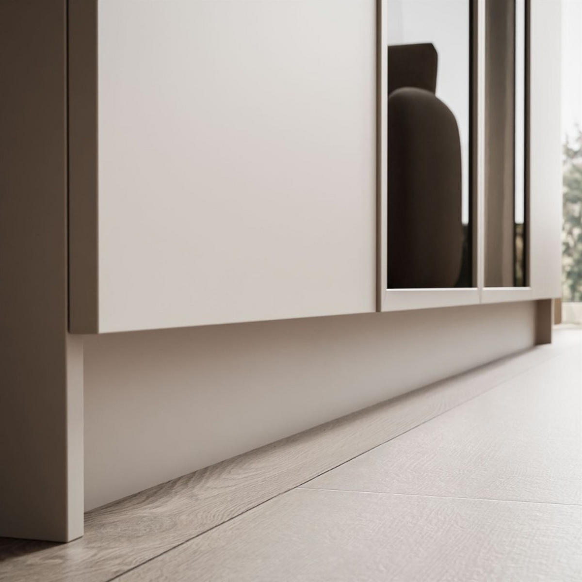 KLEIDERSCHRANK ATRIUM II mit Glasfront - Kaschmir, Holzwerkstoff (200/210/57cm) - Lookway