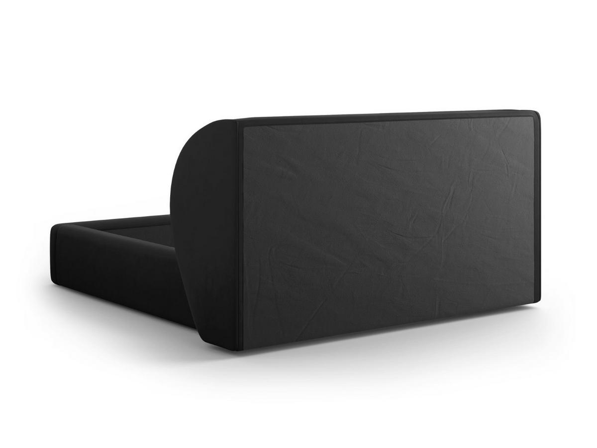 BETT mit Bettkasten und Kopfteil Miley aus Samt schwarz 160x200cm - Schwarz, Textil (160/200cm) - Micadoni