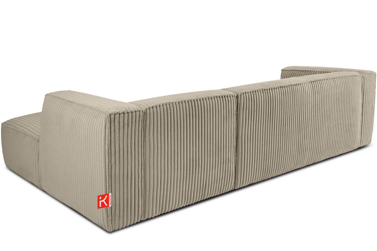 ECKSOFA-RECHTS FEROX Modern, Cord-Stoff, beige - Beige, Textil (305/175cm) - KONSIMO®