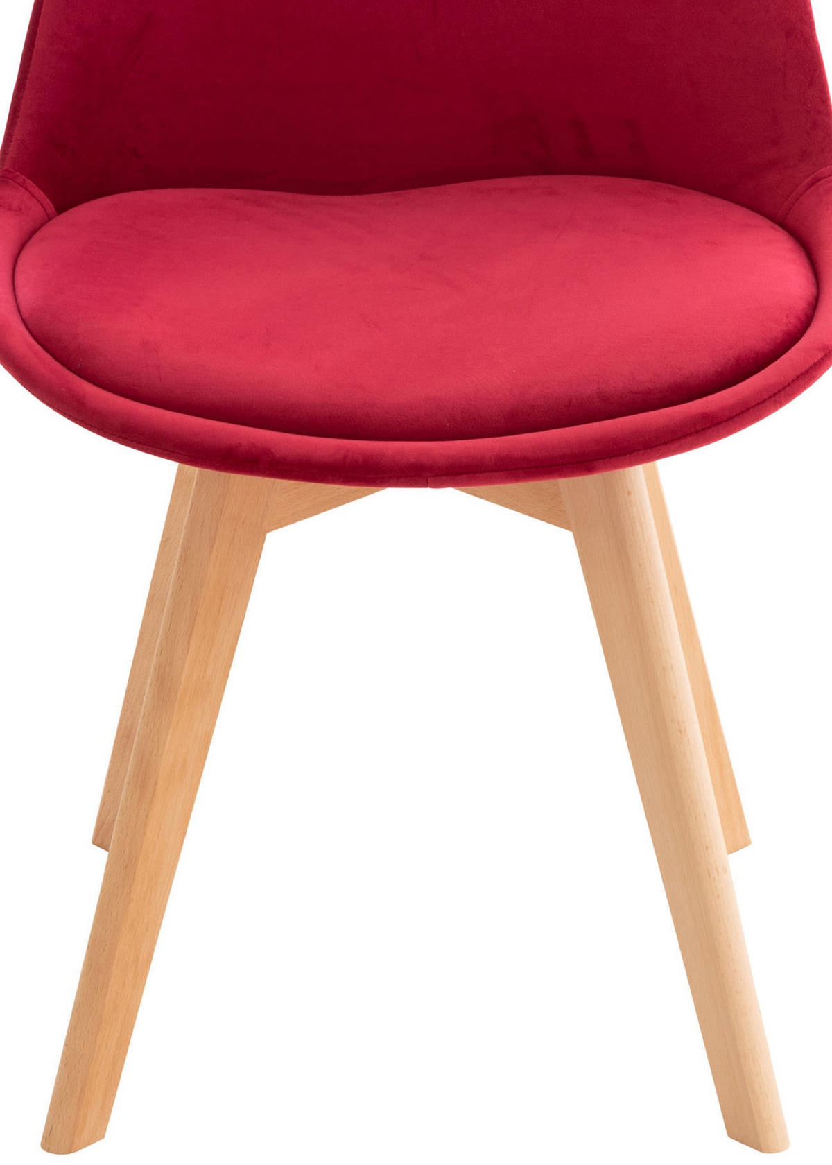 ESSZIMMERSTUHL Lines, Samt rot - Rot/Naturfarben, Holz/Textil (49/83/50cm) - TPFLiving